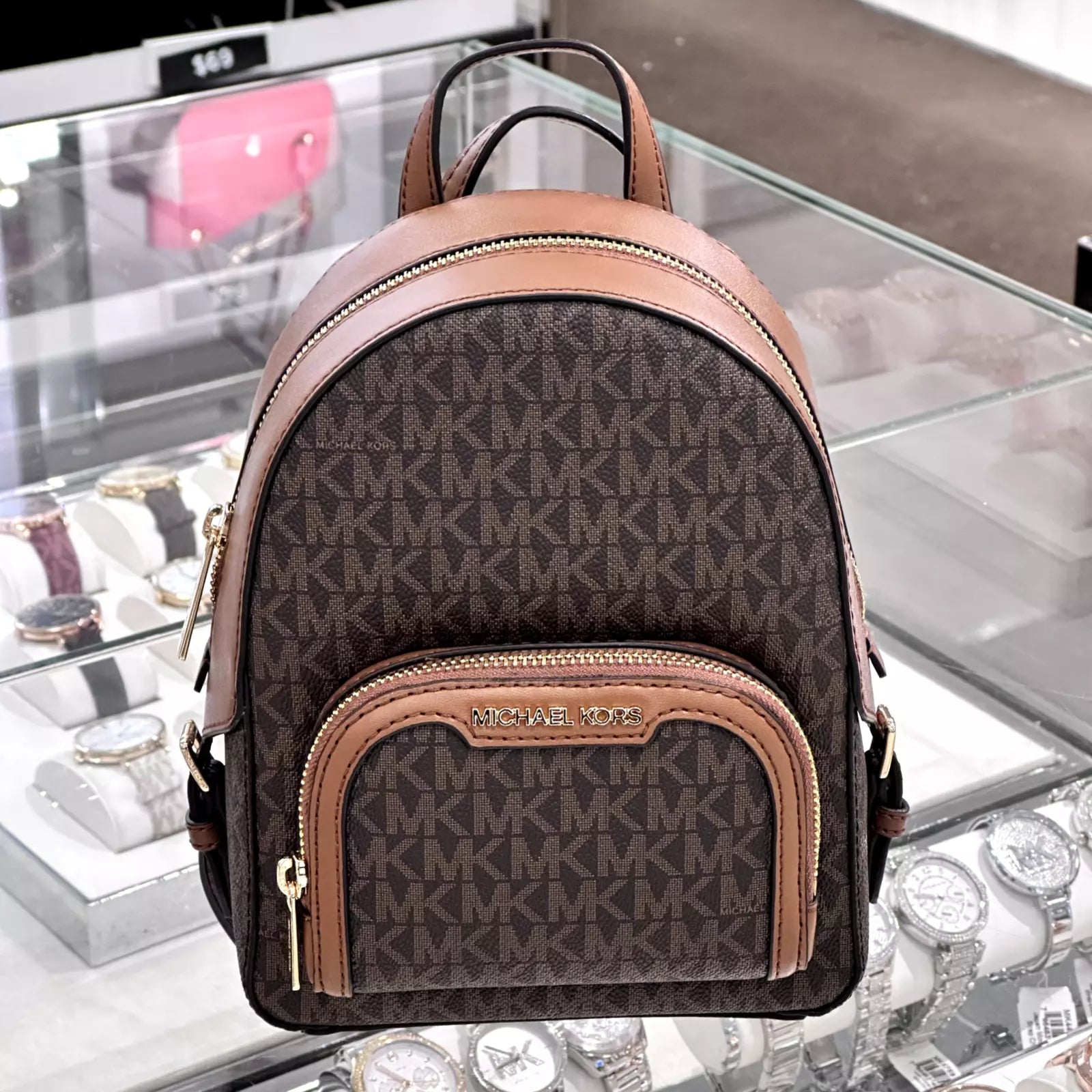 Jaycee XS Convertible Zip Backpack — Brown