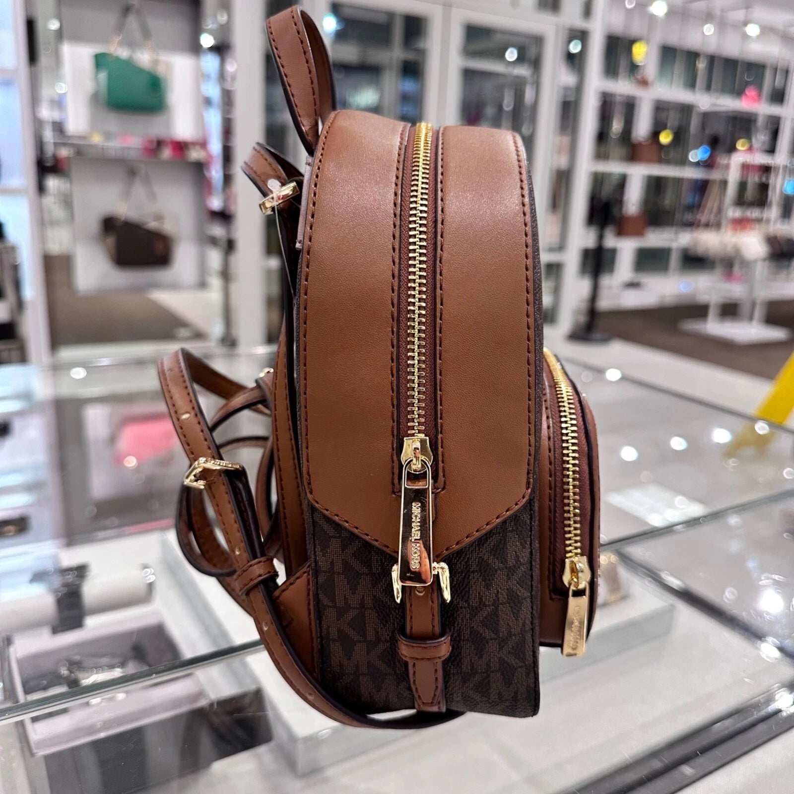 Jaycee XS Convertible Zip Backpack — Brown