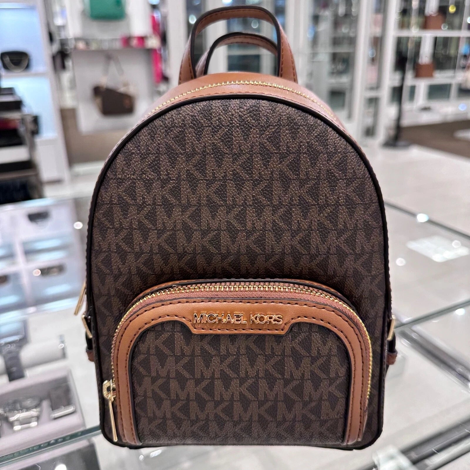 Jaycee XS Convertible Zip Backpack — Brown