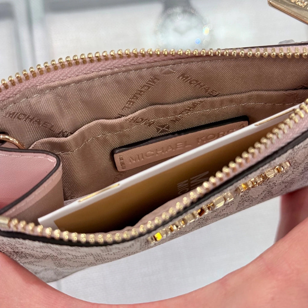 Jet Set Travel Small Top Zip Coin Pouch — Powder Blush