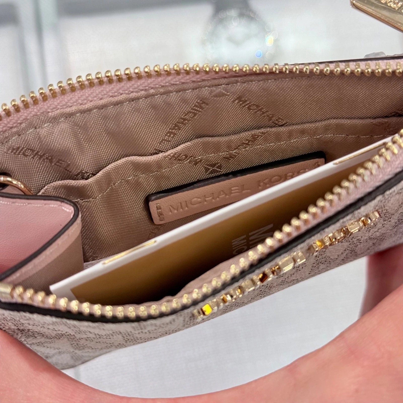 Jet Set Travel Small Top Zip Coin Pouch — Powder Blush