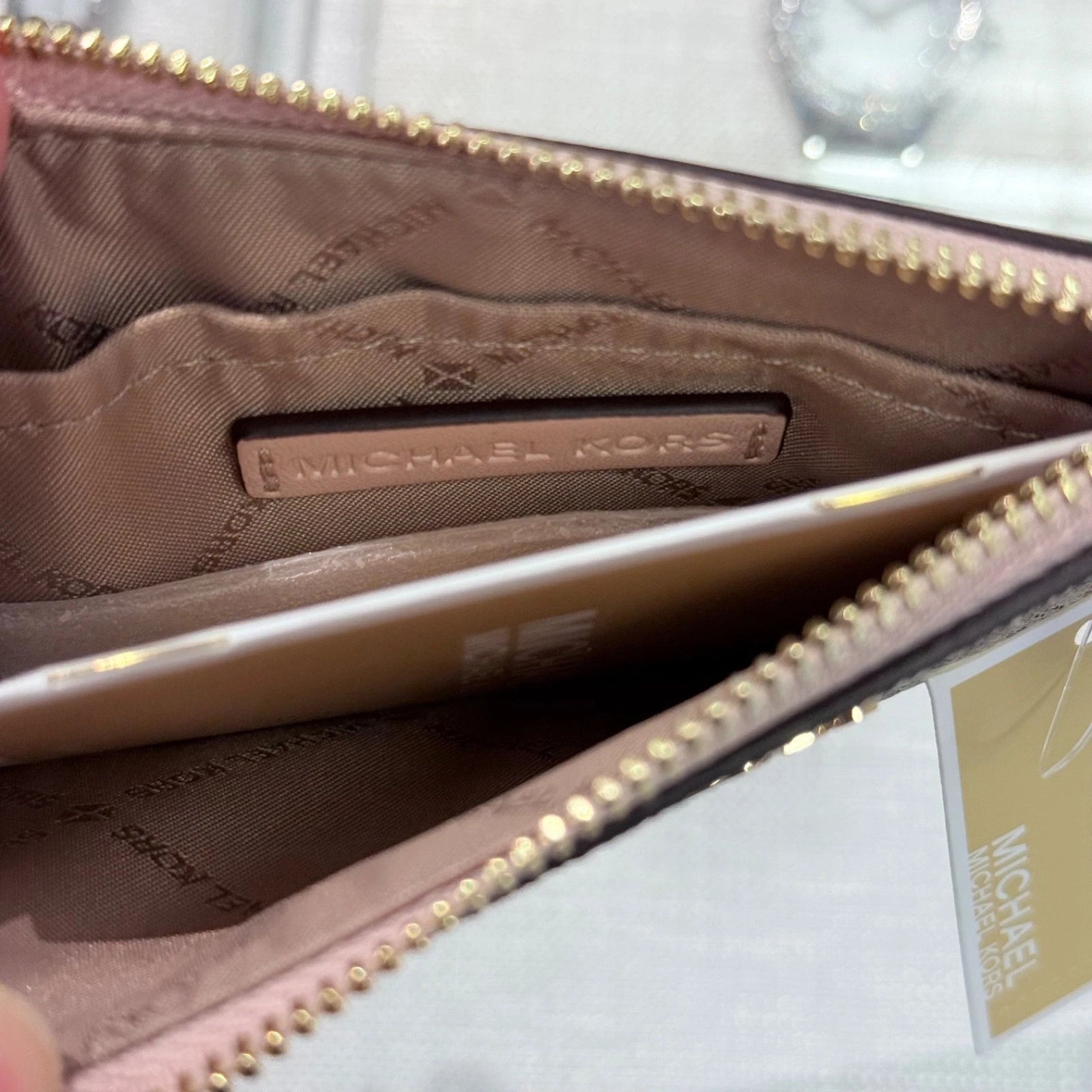 Jet Set Travel Small Top Zip Coin Pouch — Powder Blush