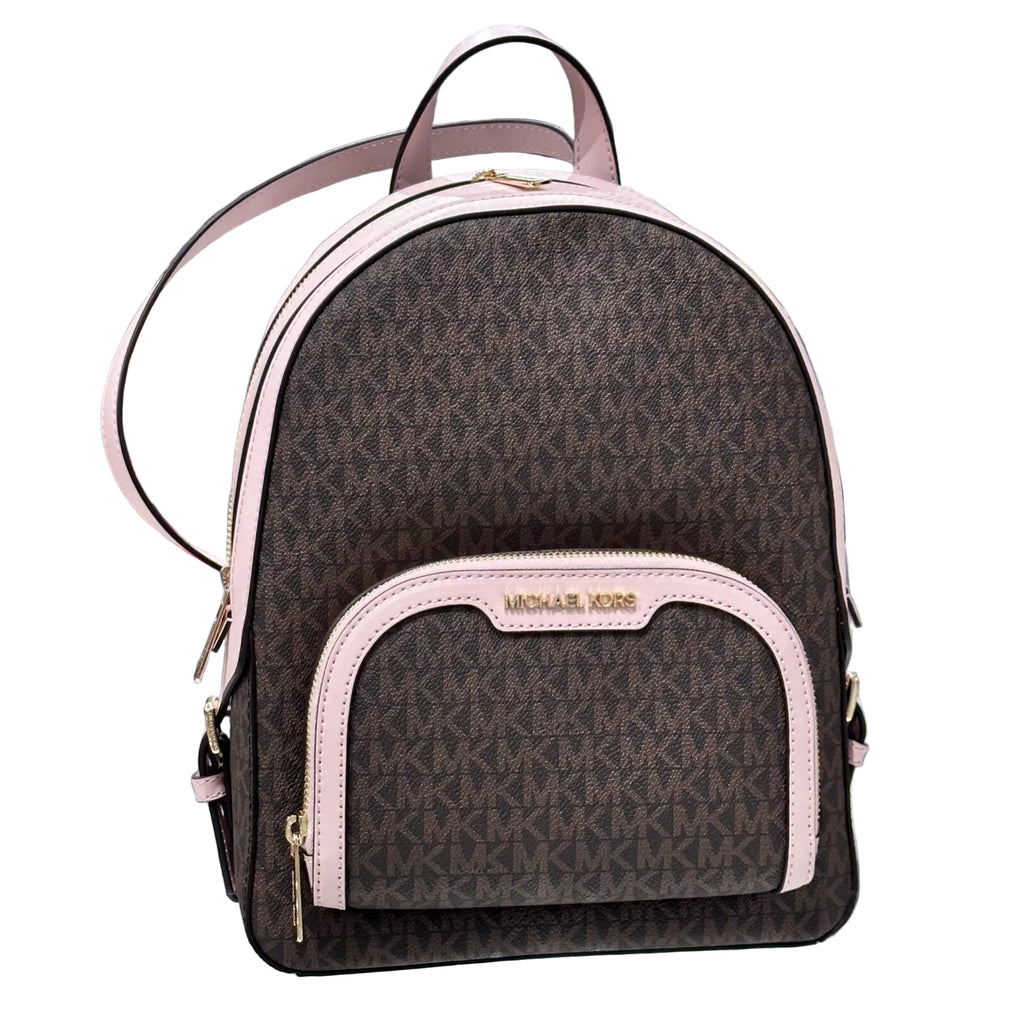 Jaycee Medium Zip Backpack — Brown / Powder Blush