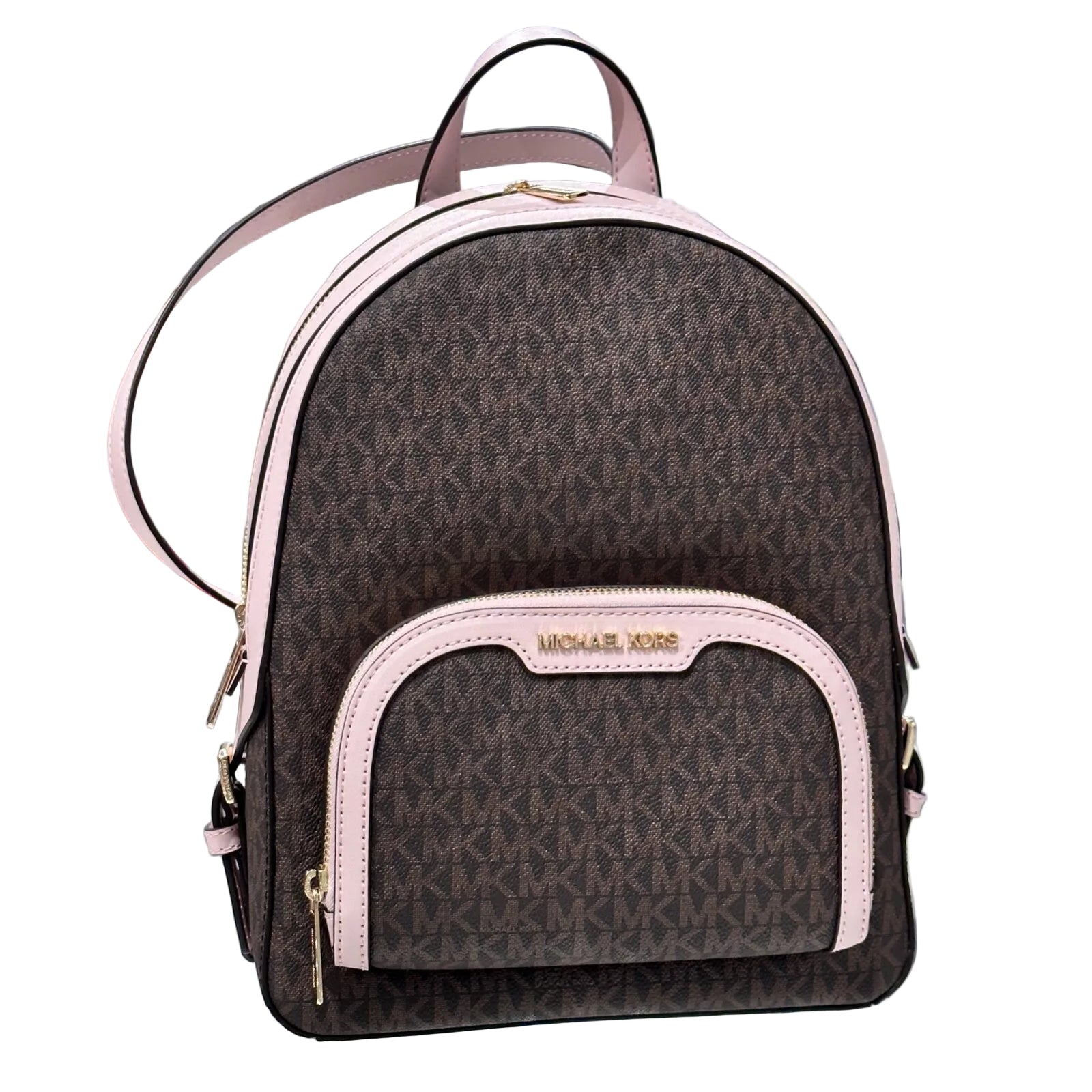 Jaycee Medium Zip Backpack — Brown / Powder Blush