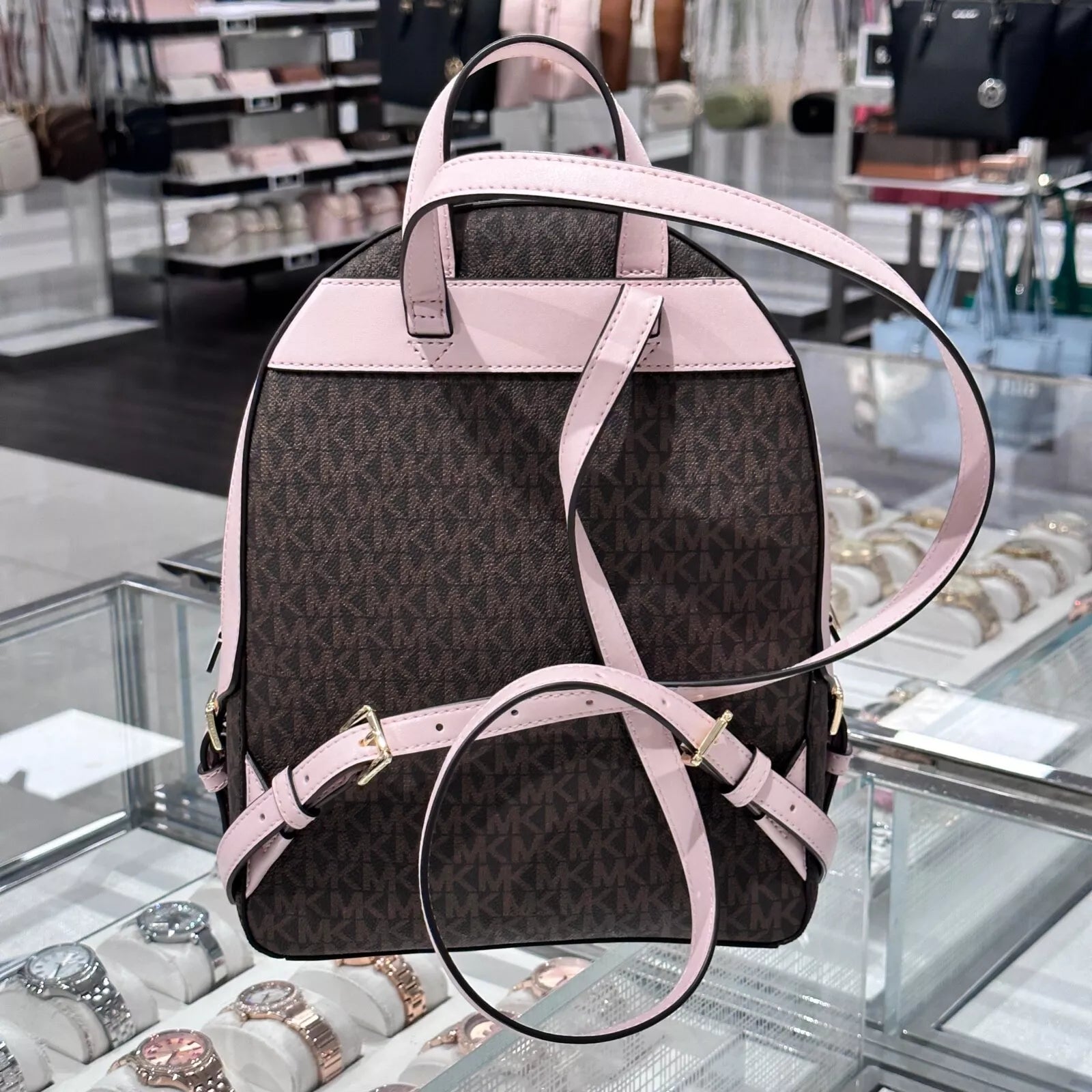 Jaycee Medium Zip Backpack — Brown / Powder Blush