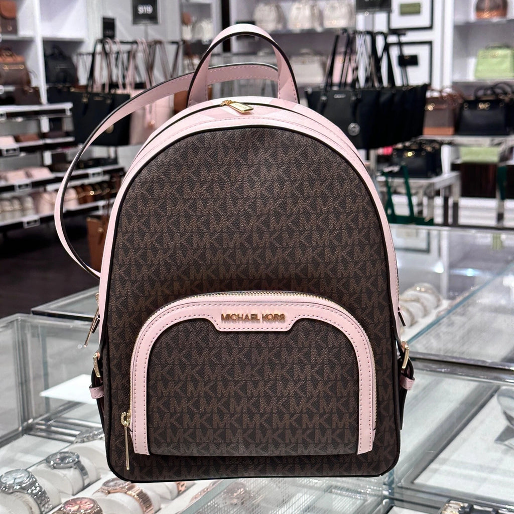Jaycee Medium Zip Backpack — Brown / Powder Blush