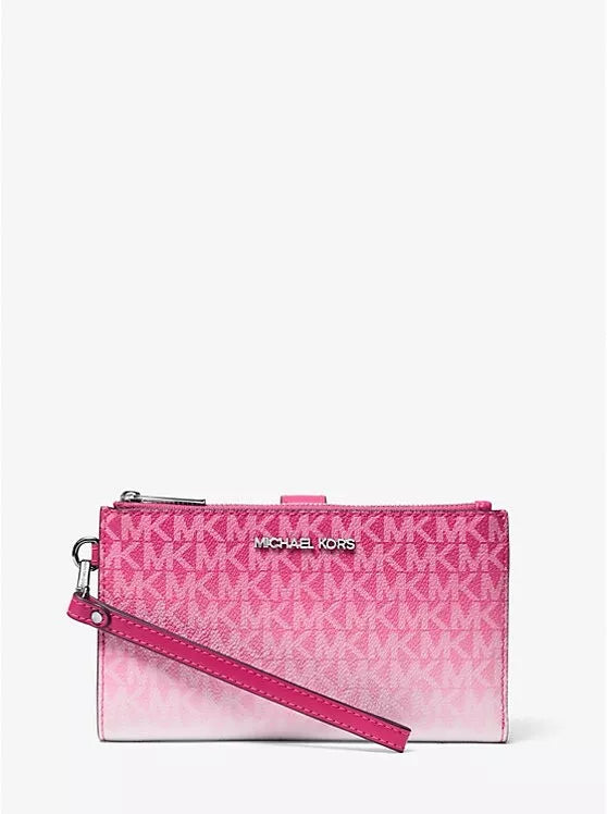 Jet Set Travel Double Zip Wristlet — Dragonfruit