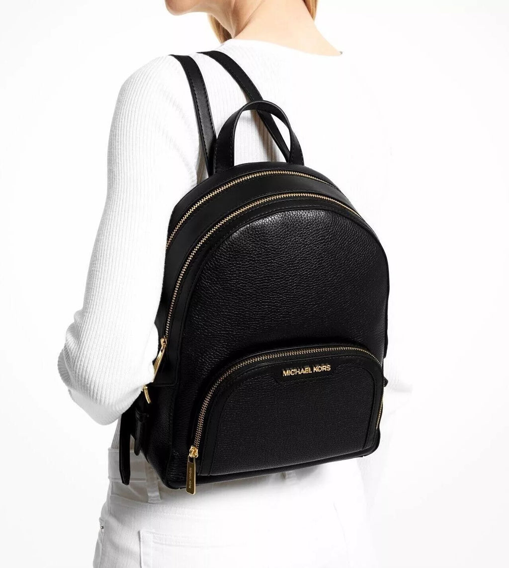 Jaycee Medium Leather Backpack — Black