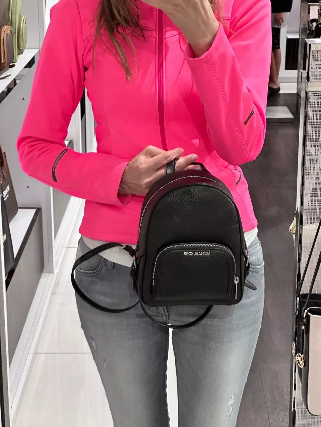 Jaycee XS Convertible Zip Backpack — Black