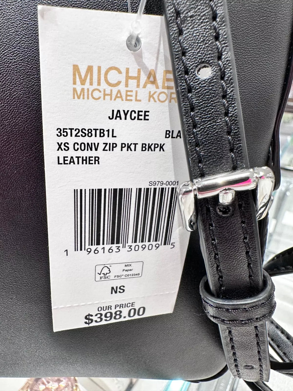Jaycee XS Convertible Zip Backpack — Black