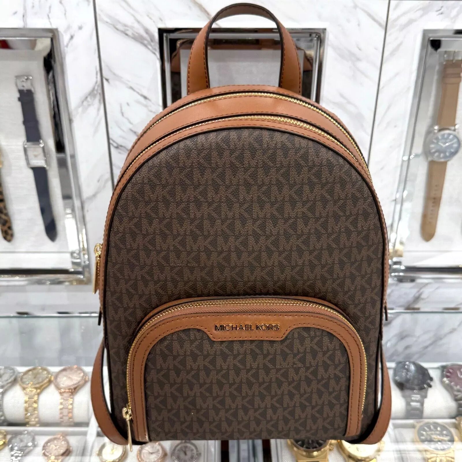 Jaycee Medium Logo Backpack — Luggage Brown