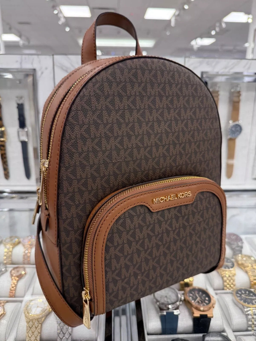 Jaycee Medium Logo Backpack — Luggage Brown