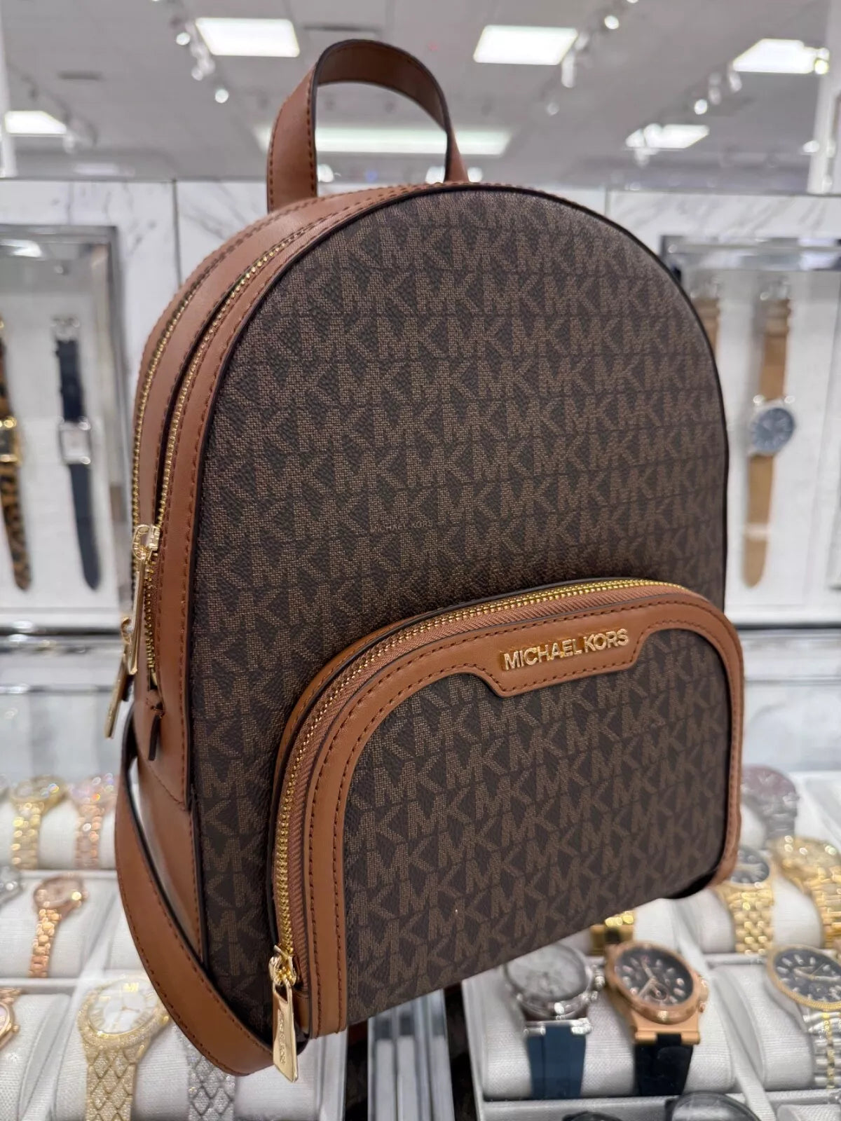 Jaycee Medium Logo Backpack — Luggage Brown