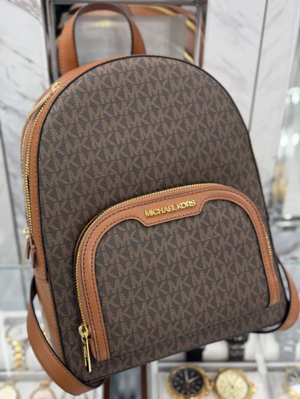 Jaycee Medium Logo Backpack — Luggage Brown