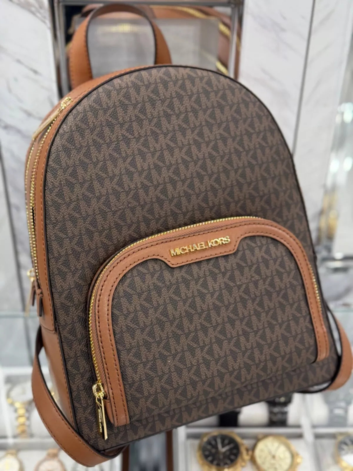Jaycee Medium Logo Backpack — Luggage Brown