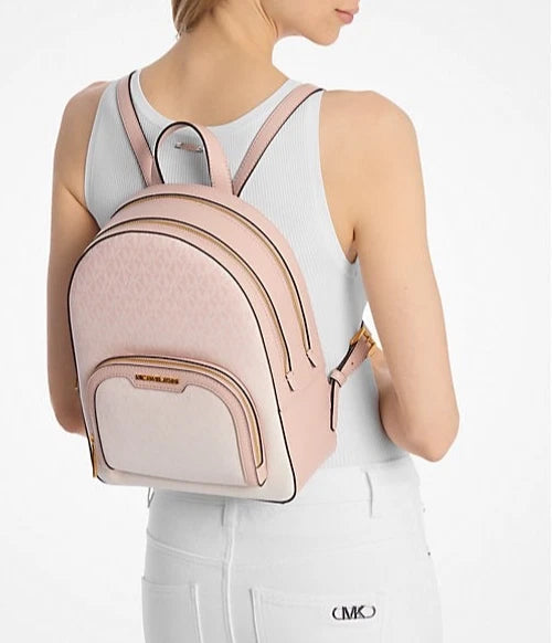 Jaycee Medium Zip Backpack — Powder Blush