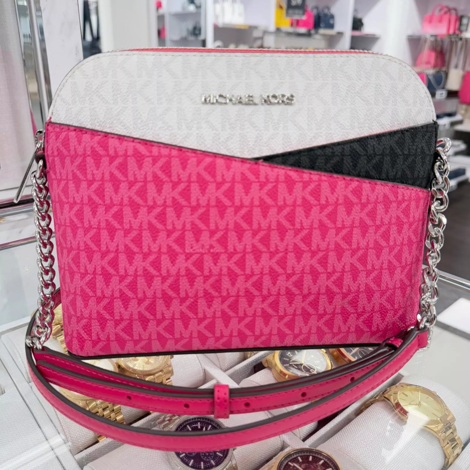 Jet Set Travel Medium Dome Crossbody — Dragonfruit
