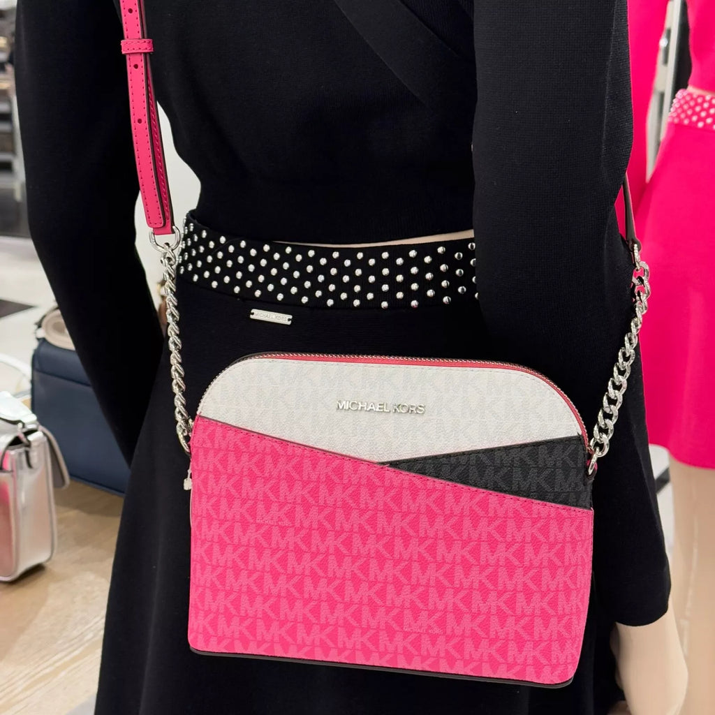 Jet Set Travel Medium Dome Crossbody — Dragonfruit