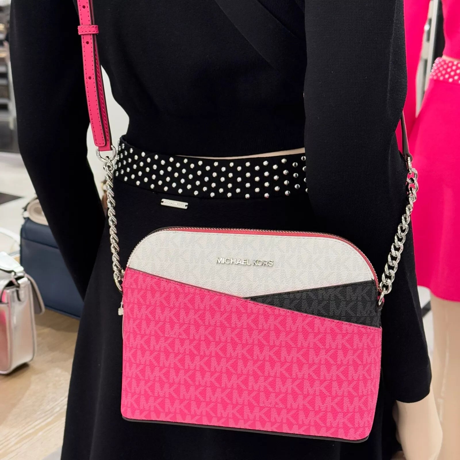 Jet Set Travel Medium Dome Crossbody — Dragonfruit