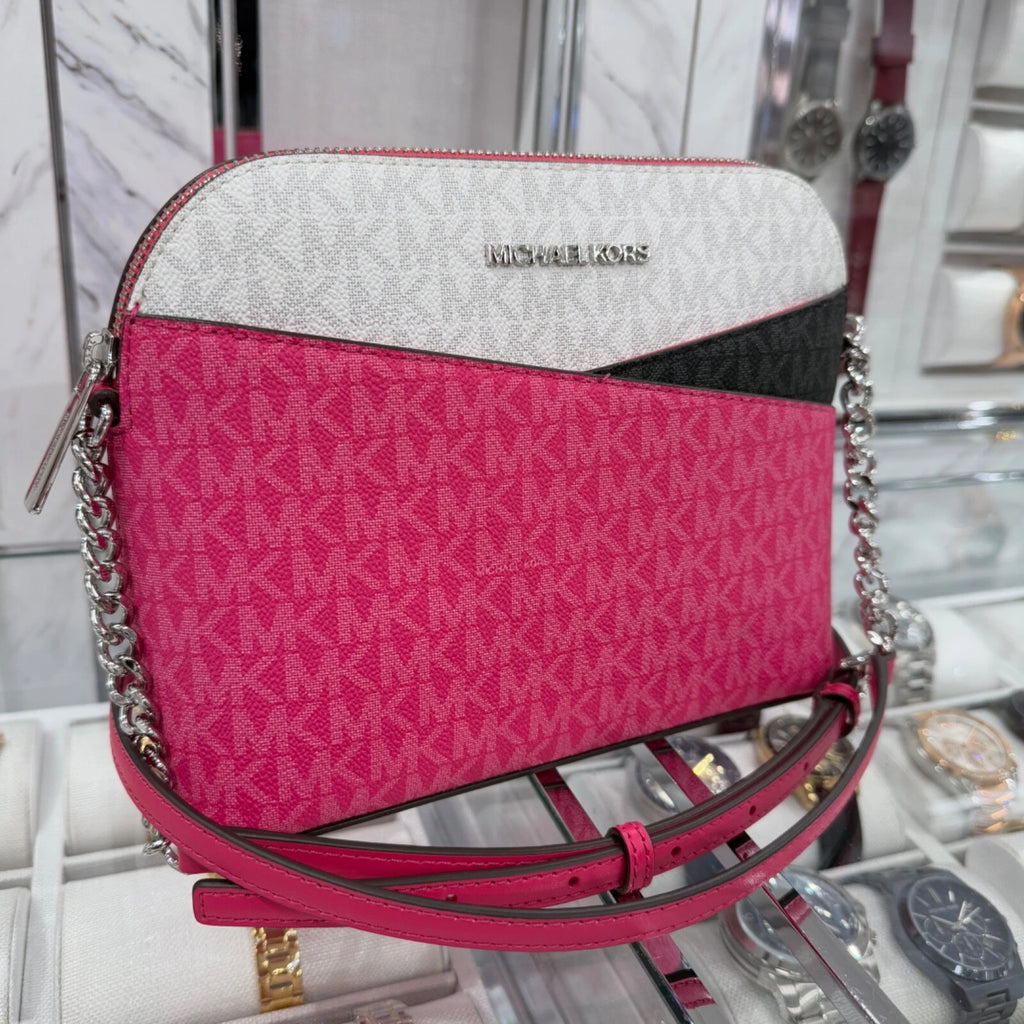 Jet Set Travel Medium Dome Crossbody — Dragonfruit