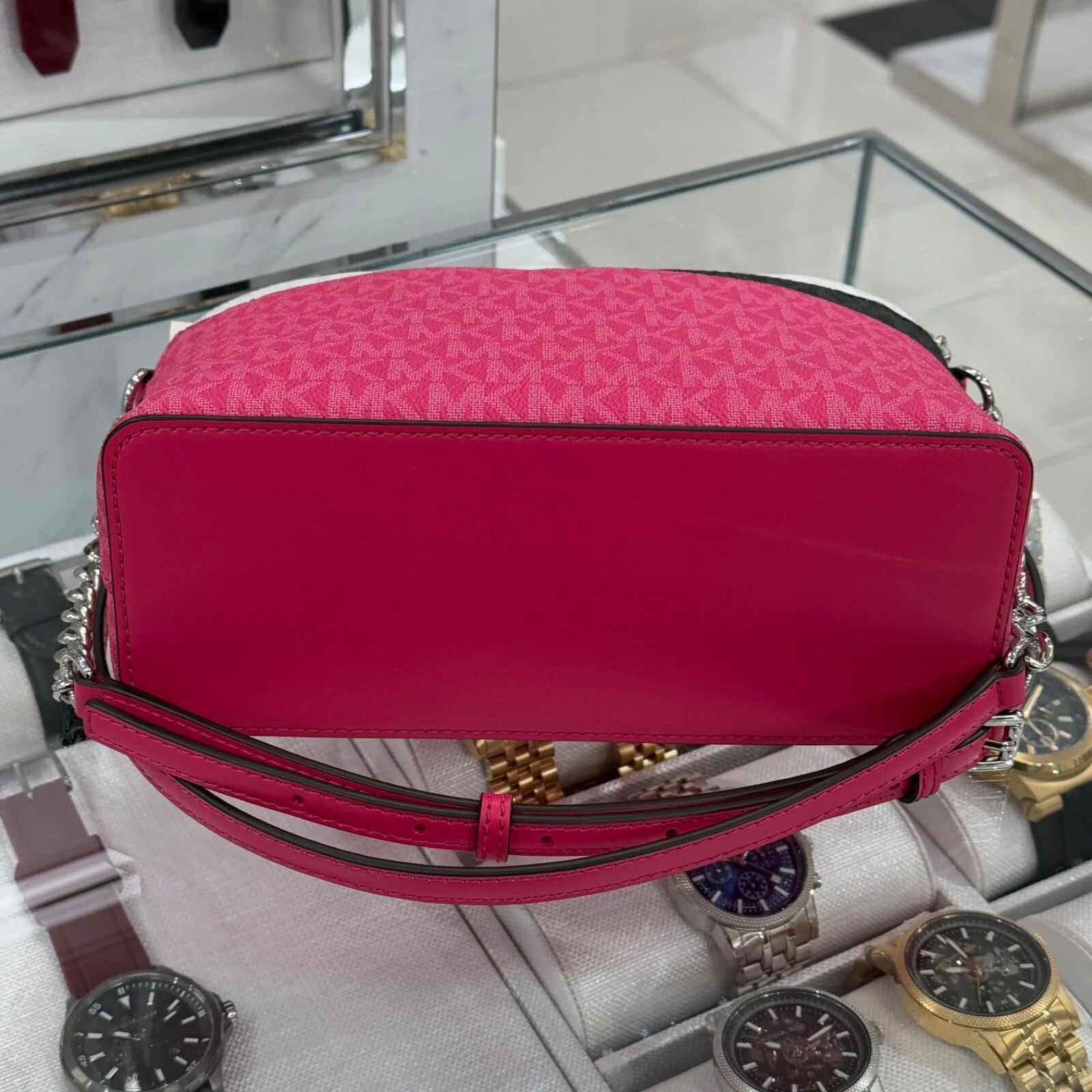 Jet Set Travel Medium Dome Crossbody — Dragonfruit
