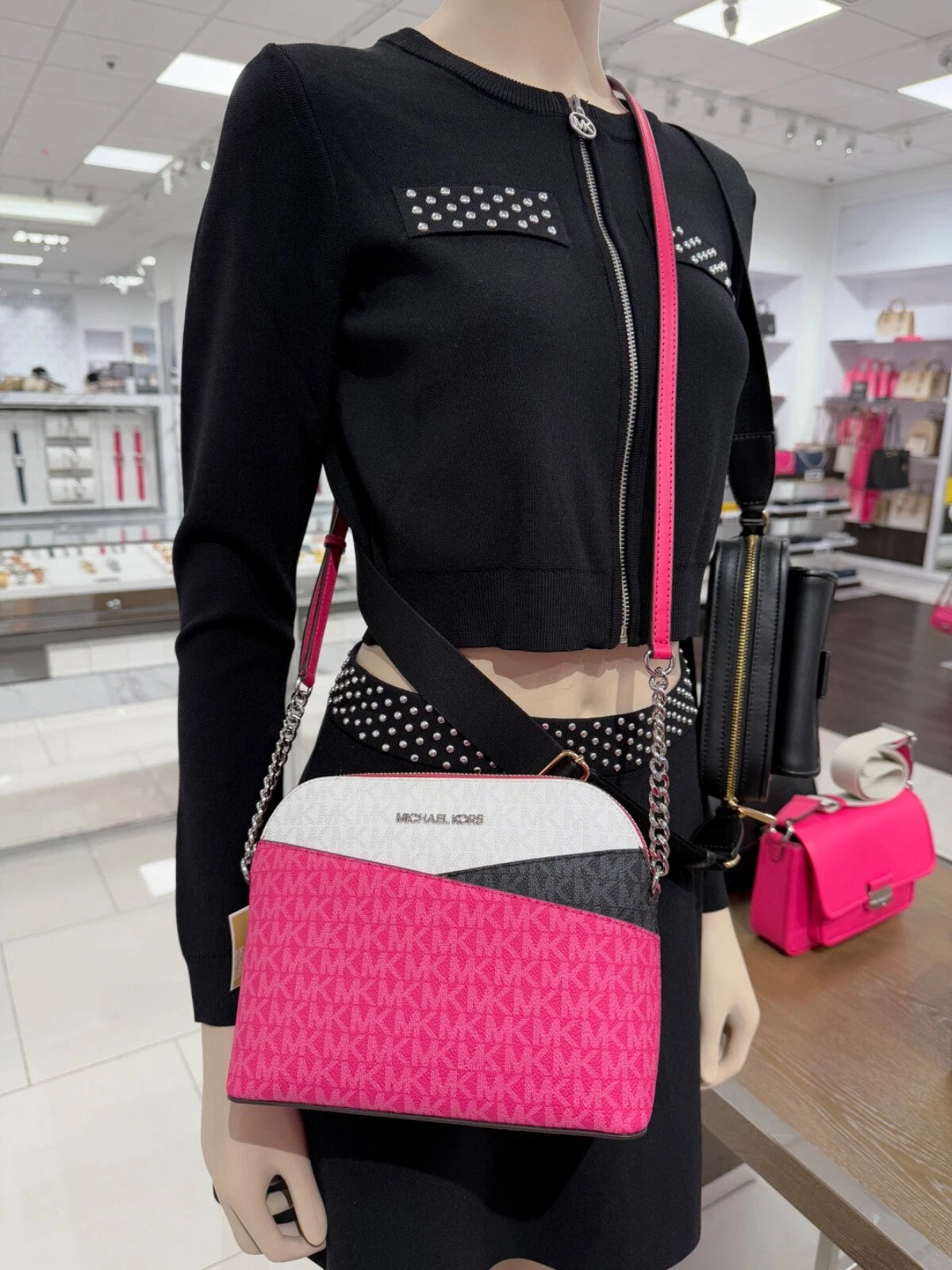 Jet Set Travel Medium Dome Crossbody — Dragonfruit