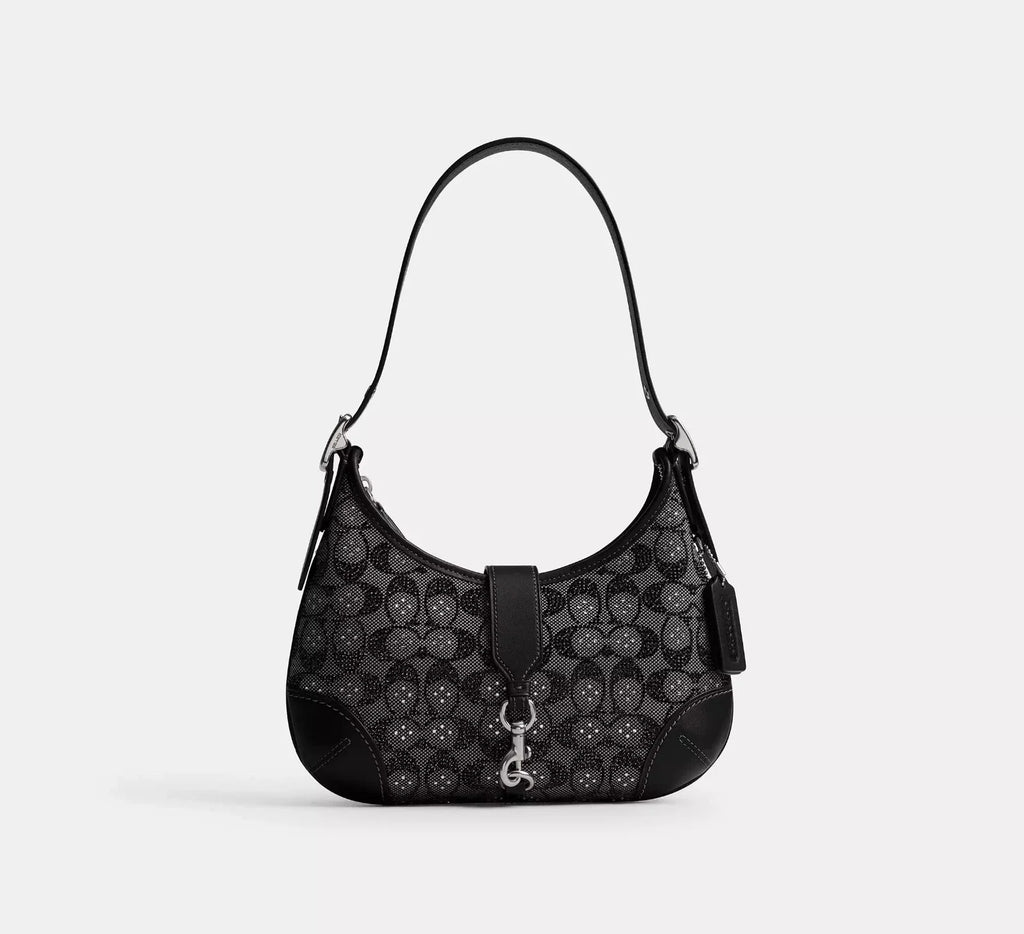 Coach Hampton Crystal Signature Jacquard Hobo Bag