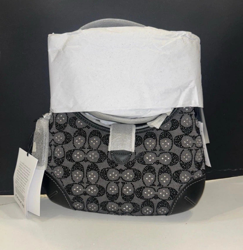 Coach Hampton Crystal Signature Jacquard Hobo Bag