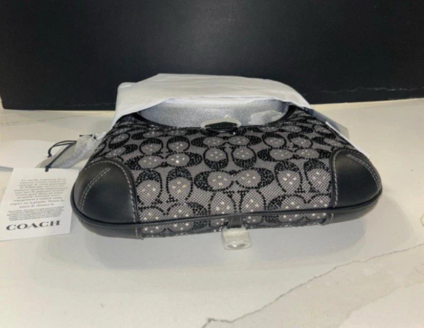 Coach Hampton Crystal Signature Jacquard Hobo Bag