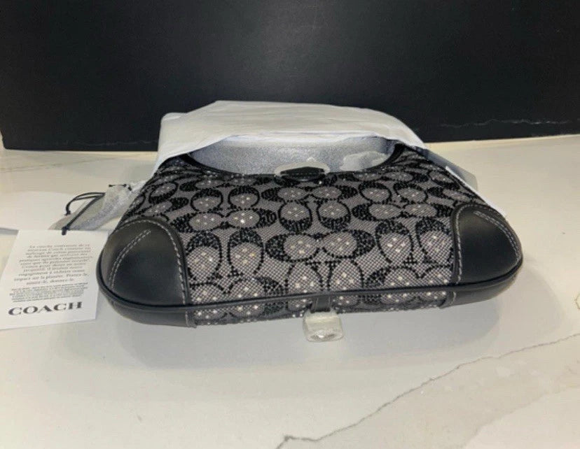 Coach Hampton Crystal Signature Jacquard Hobo Bag