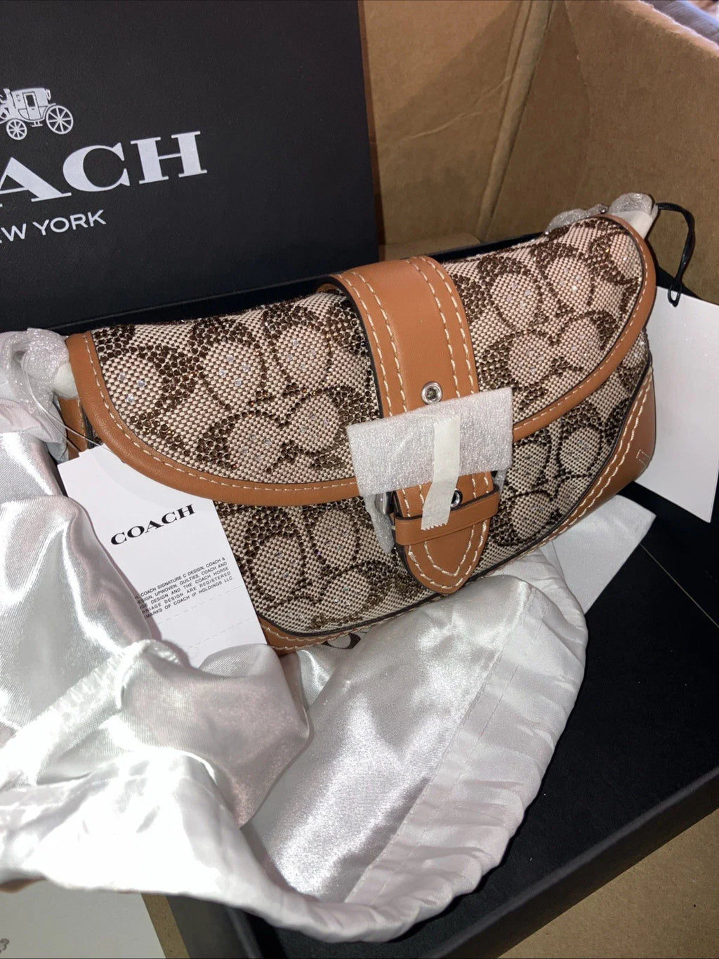 COACH Crystal Soho Bag 25 w Chain New In Box - Authentication Included CRYSTAL