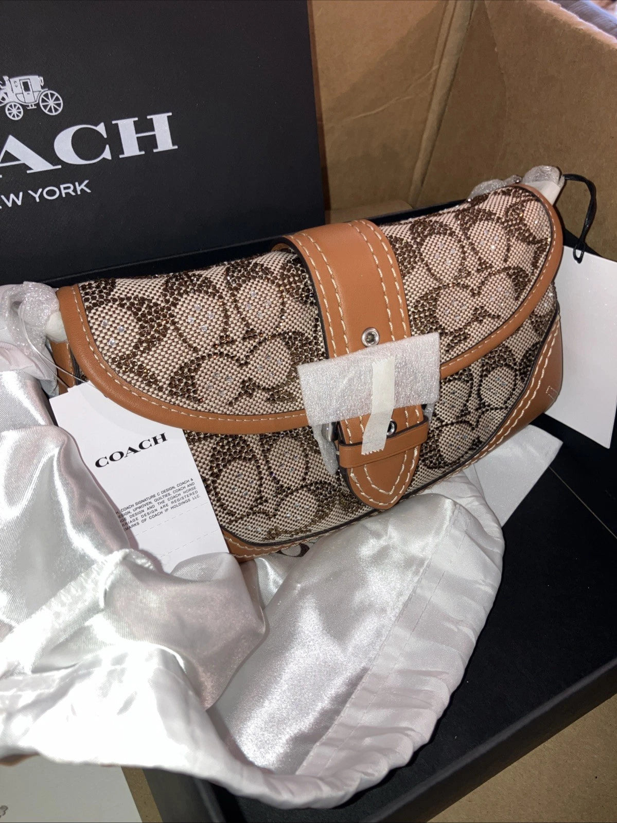 COACH Crystal Soho Bag 25 w Chain New In Box - Authentication Included CRYSTAL