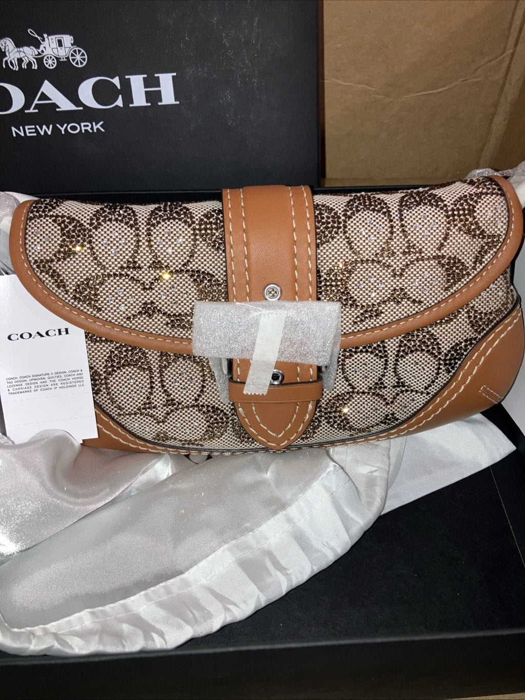 COACH Crystal Soho Bag 25 w Chain New In Box - Authentication Included CRYSTAL