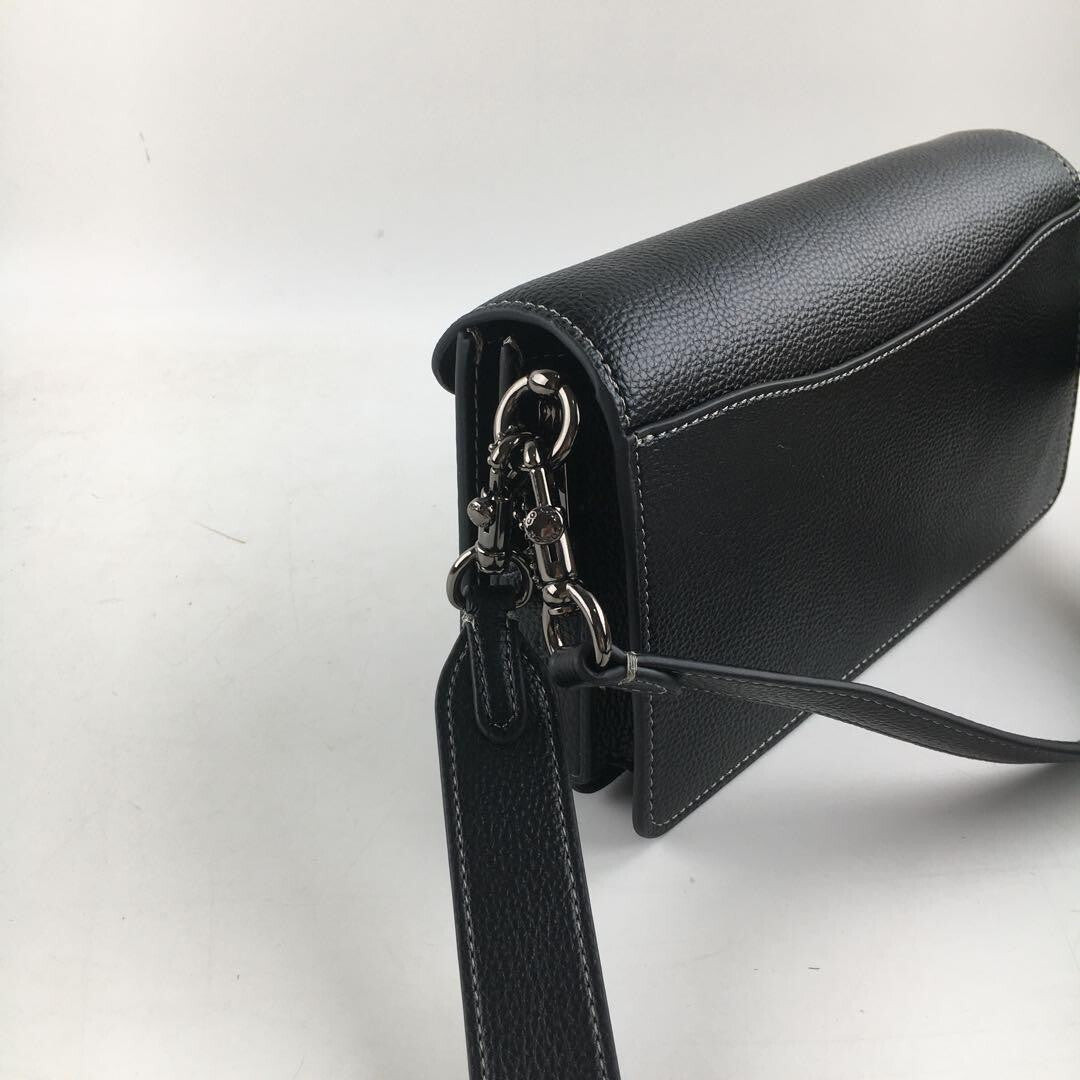 COACH CH857 Tabby Shoulder Bag 26 Pebble Leather Pebble Embossed Black Women