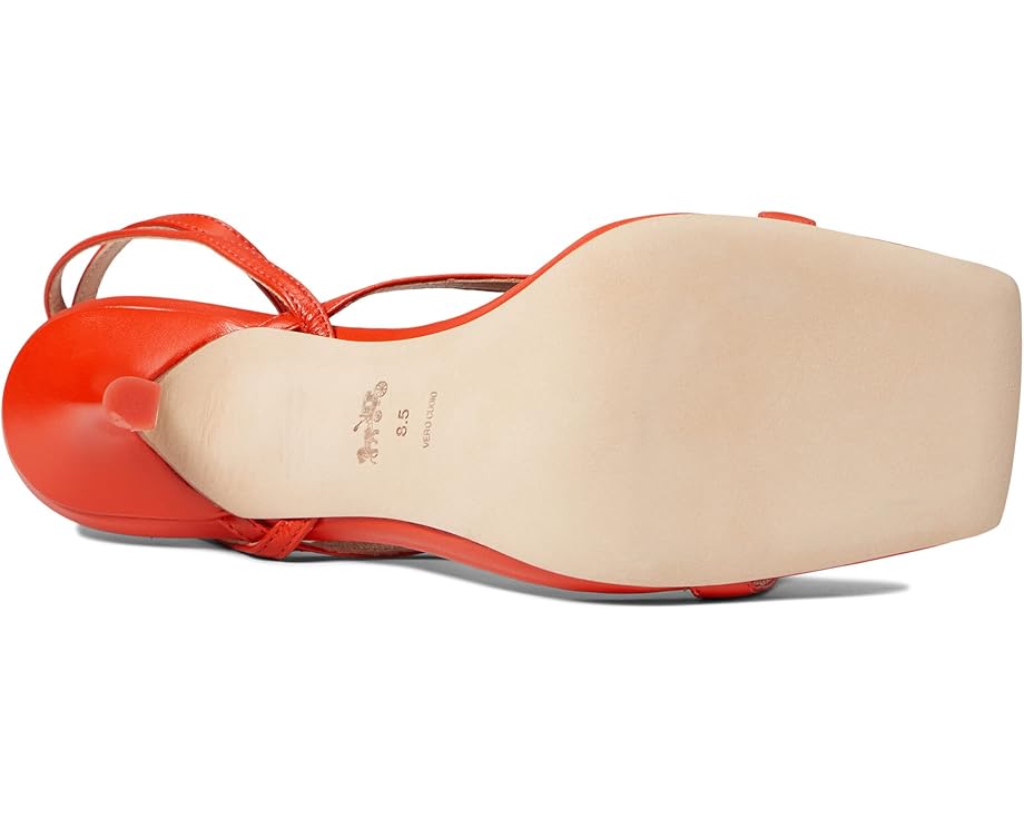 Women's COACH Kaia Leather Sandal  (Black, Carnation, Chalk, Red Orange)