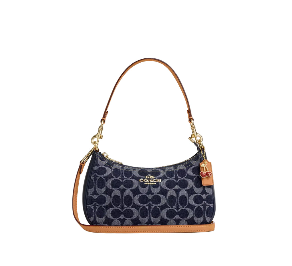 COACH Teri Shoulder Bag Signature Denim Denim/Natural CAF82 Outlet NEW
