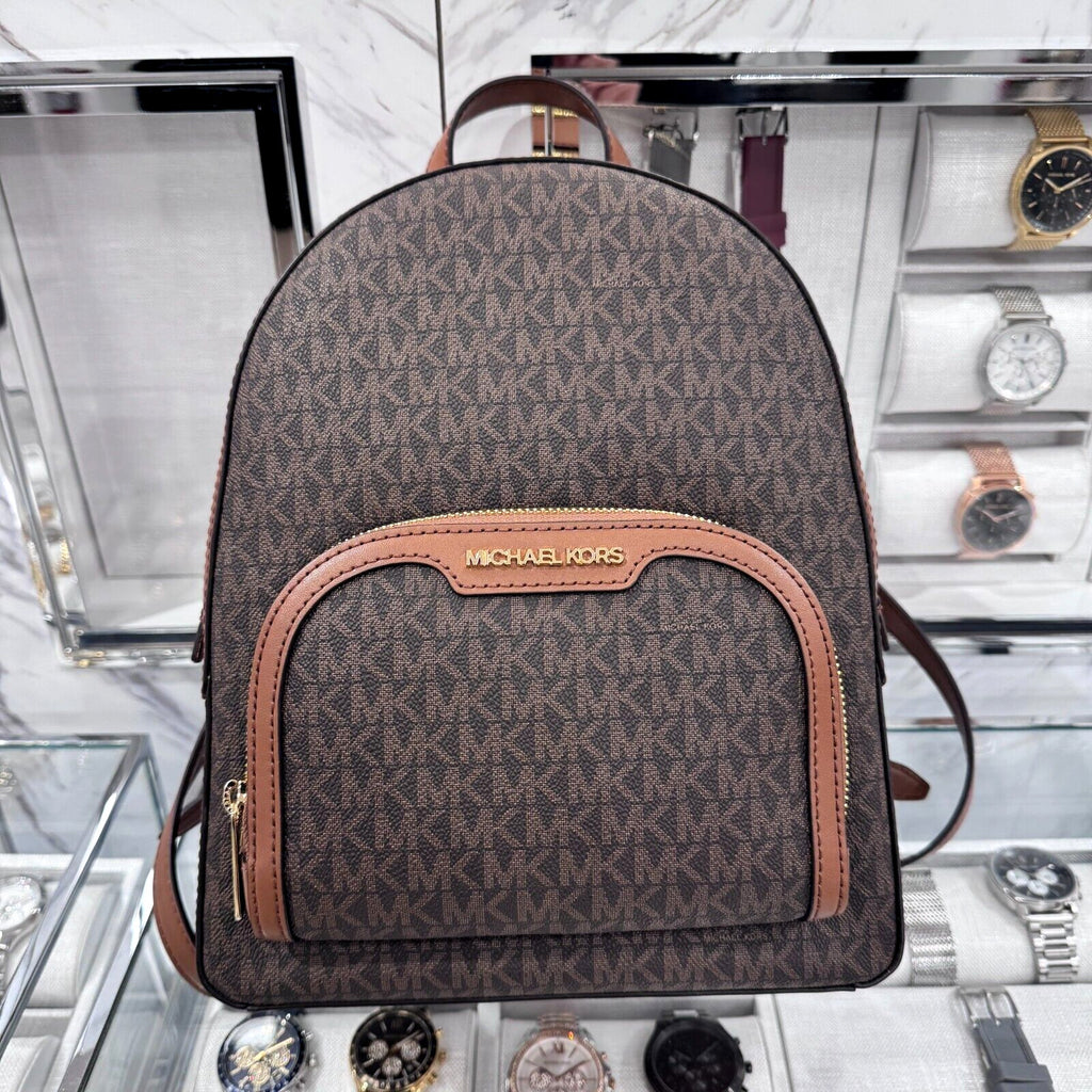 MICHAEL KORS JAYCEE MEDIUM ZIP POCKET BACKPACK BAG Brown