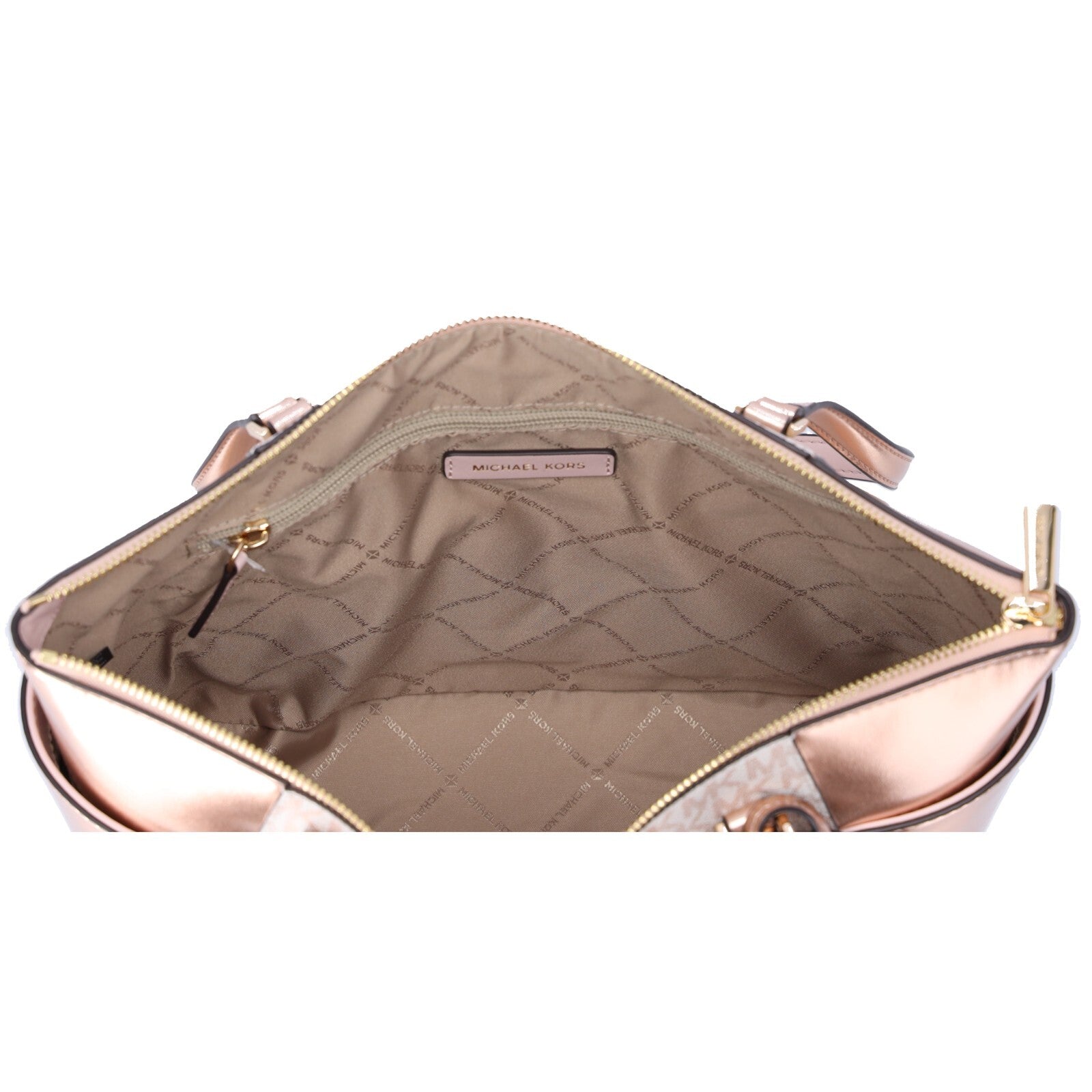 Michael Kors Charlotte Top Zip Tote MK Signature Shoulder Bag