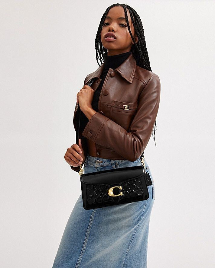 COACH  Tabby Shoulder Bag 26 In Signature Leather Black CM554 Outlet NEW