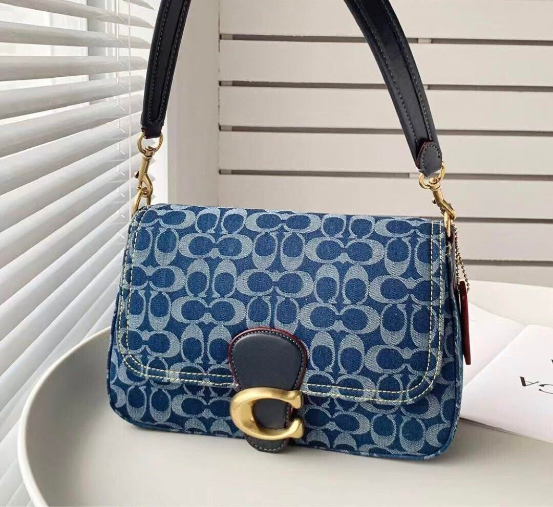 COACH CA105 Tabby Shoulder Crossbody Bag Signature Denim Outlet Brand New