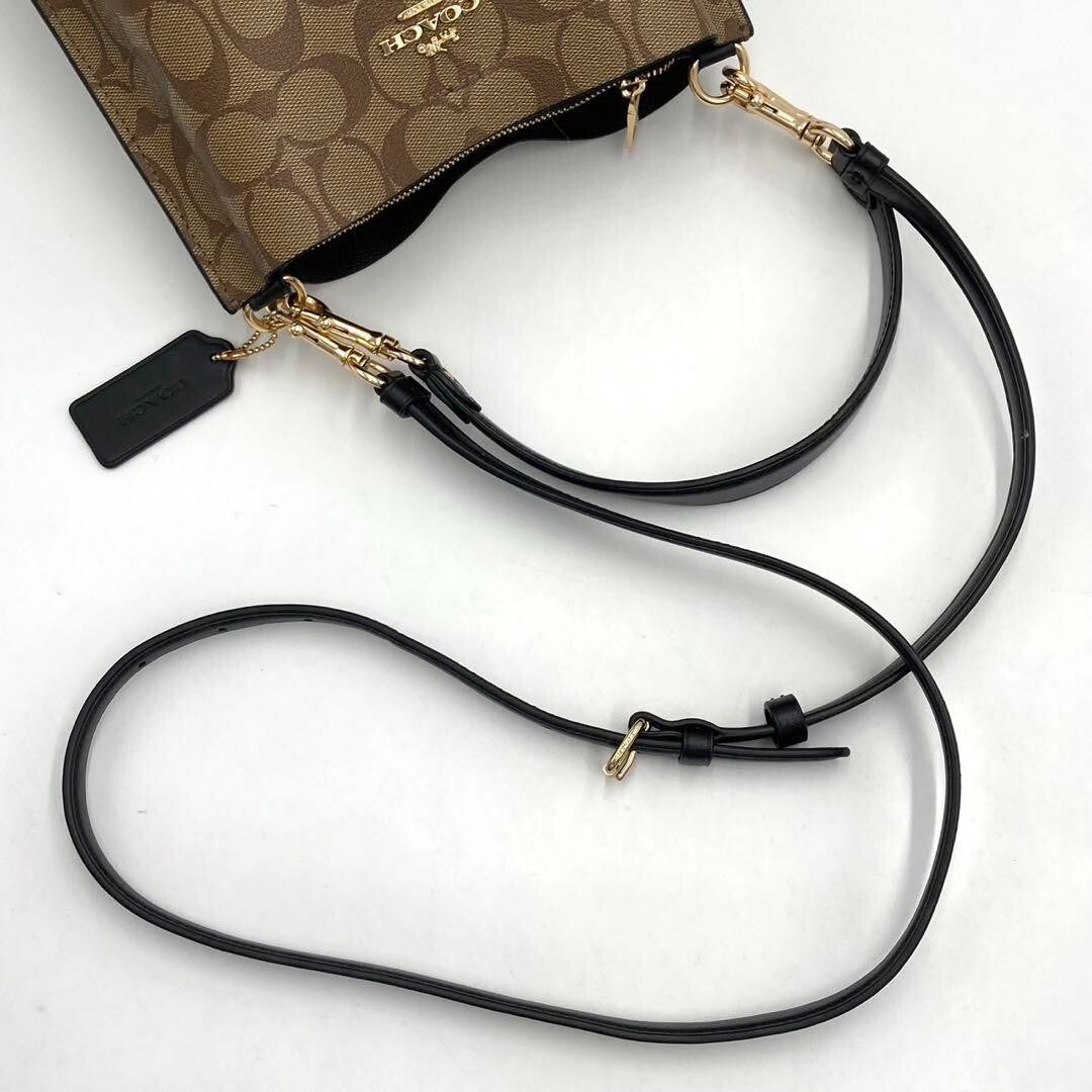 COACH Molly Bucket Bag 22 Signature Canvas Gold/Khaki/Black CA582 Outlet NEW