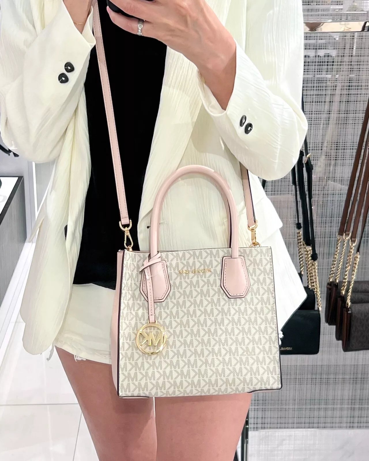 Mercer Medium Messenger Crossbody — Powder Blush