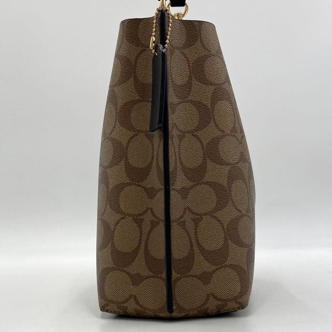 COACH Molly Bucket Bag 22 Signature Canvas Gold/Khaki/Black CA582 Outlet NEW
