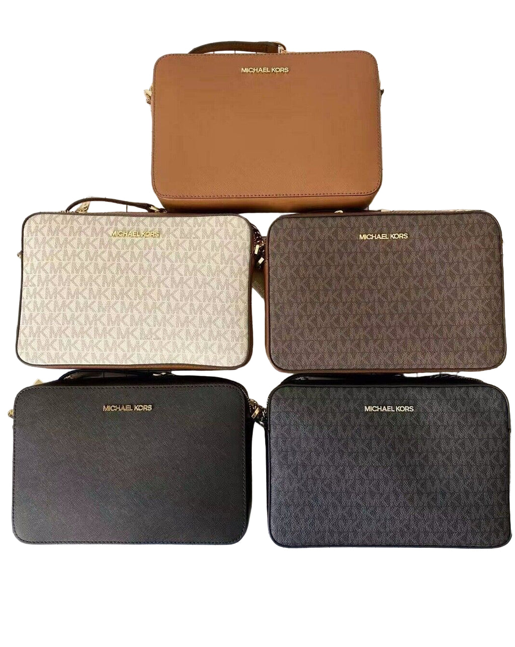 Michael Kors Jet Set Large East West Crossbody Signature Leather Bag Handbag