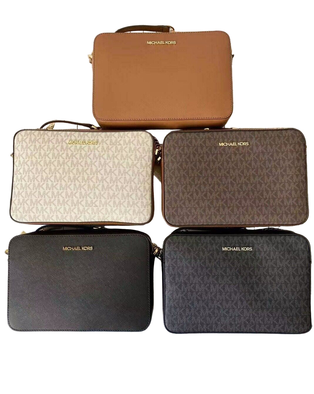 Michael Kors Jet Set Large East West Crossbody Signature Leather Bag Handbag