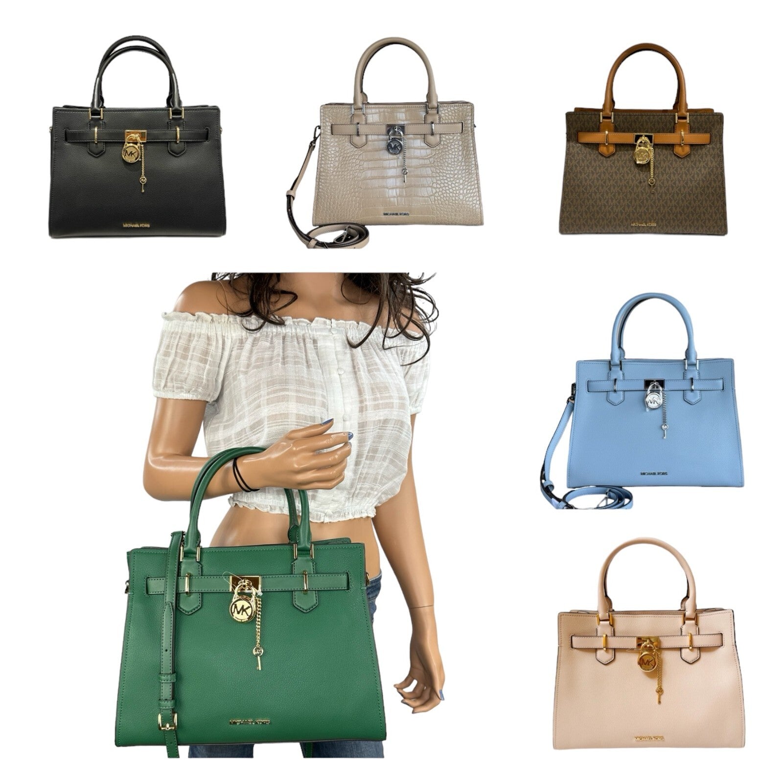 MICHAEL KORS HAMILTON MEDIUM SATCHEL SHOULDER CROSSBODY BAG