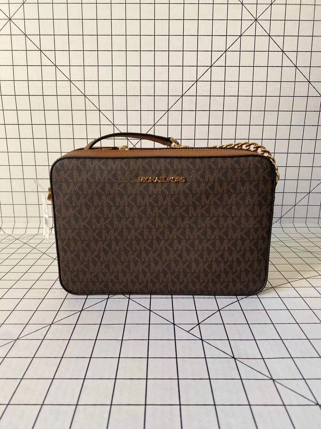 Michael Kors Jet Set Large East West Crossbody Signature Leather Bag Handbag