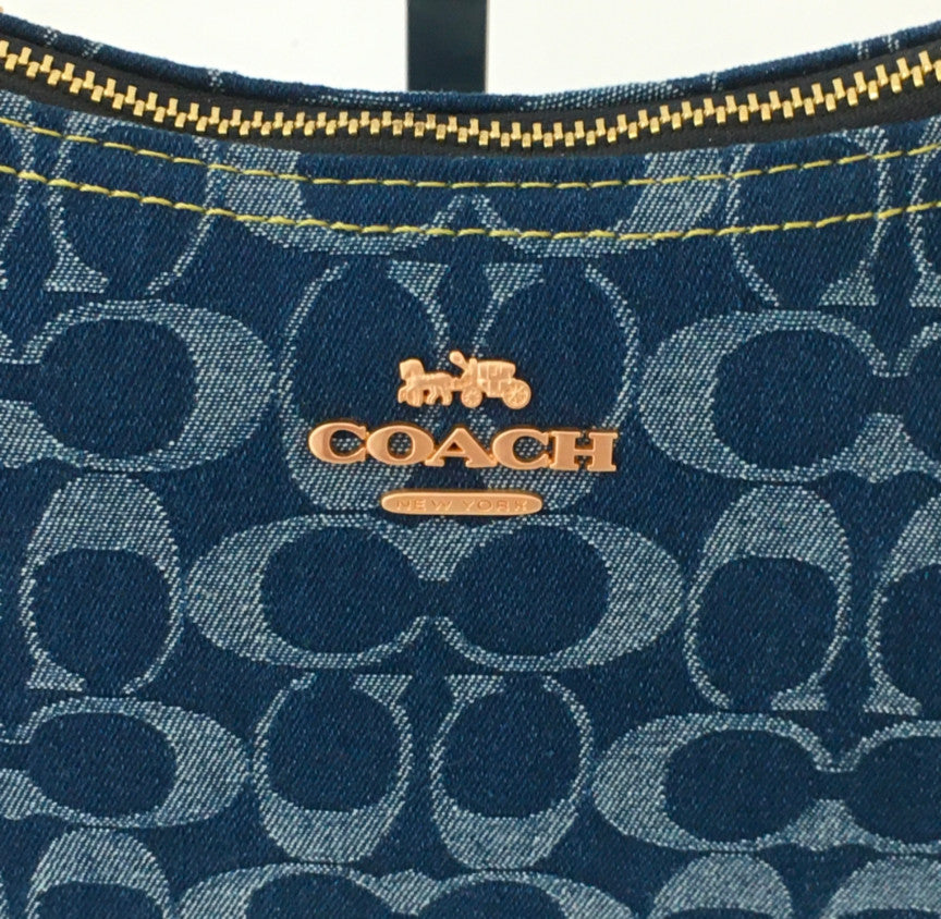 COACH Teri Shoulder Bag Signature Denim Denim/Natural CAF82 Outlet NEW