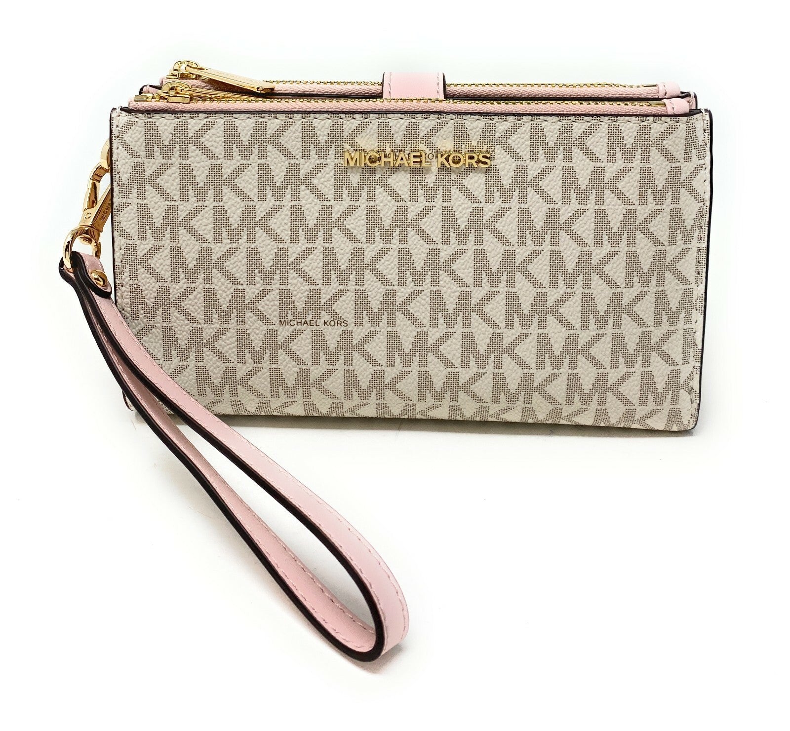 Michael Kors MK Jet Set Travel Double Zip Phone Wristlet Wallet