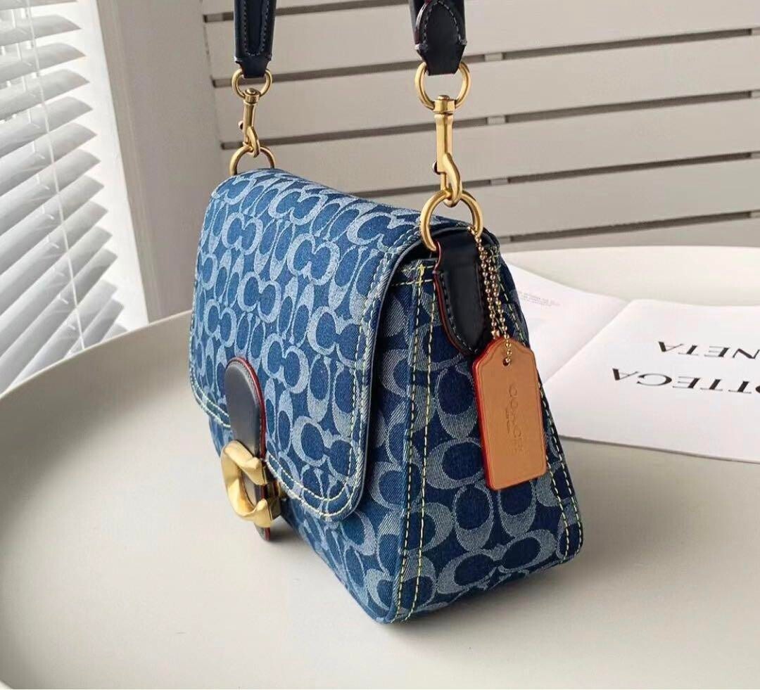 COACH CA105 Tabby Shoulder Crossbody Bag Signature Denim Outlet Brand New